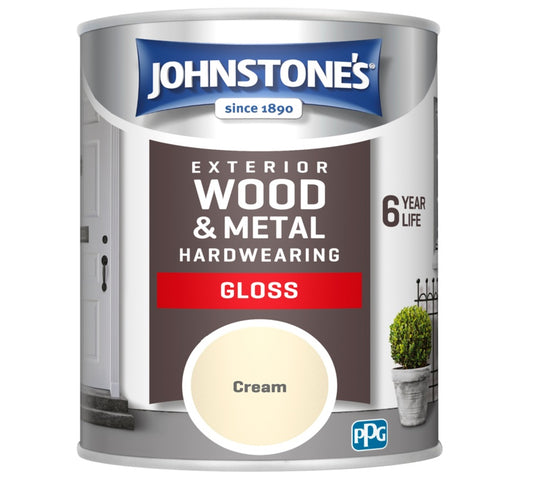Johnstone's Exterior Hardwearing Gloss 750ml Cream