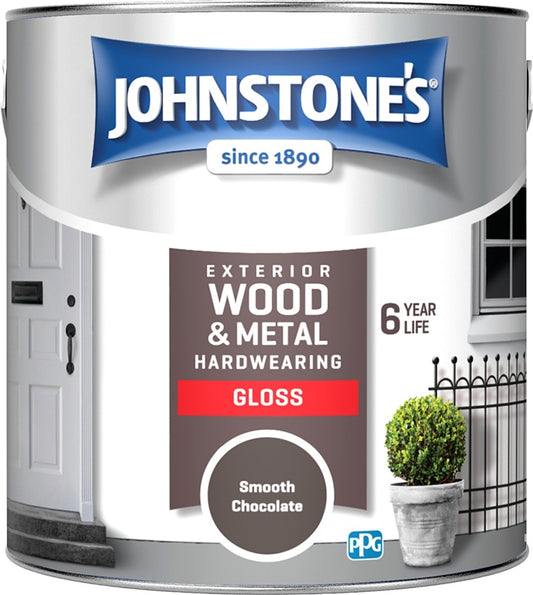 Johnstone's Exterior Hardwearing Gloss 2.5L Smooth Chocolate