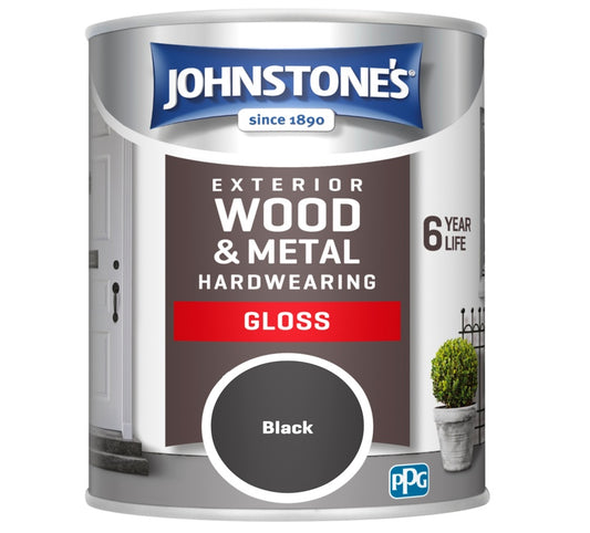 Johnstone's Exterior Hardwearing Gloss 750ml Black