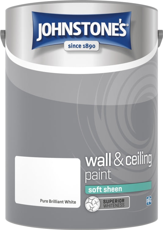 Johnstone's Wall & Ceiling Soft Sheen 5L Brilliant White