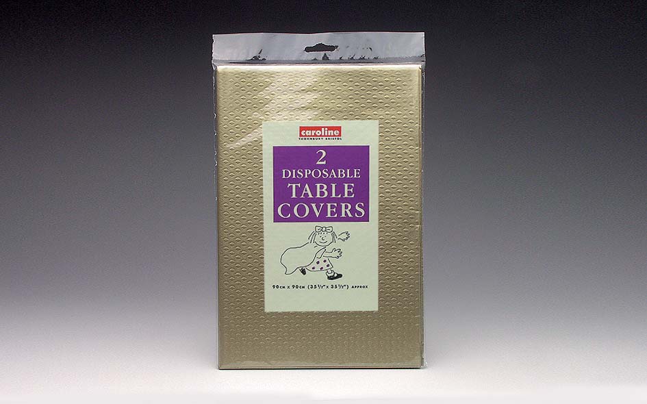 Caroline Square Paper Table Covers 90cm Gold, 2 Pack