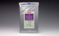 Caroline Square Paper Table Covers 90cm Silver, 2 Pack