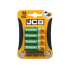 JCB Rechargeable AA Batteries Card 4 1200mAh