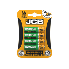 JCB Rechargeable AA Batteries Card 4 1200mAh