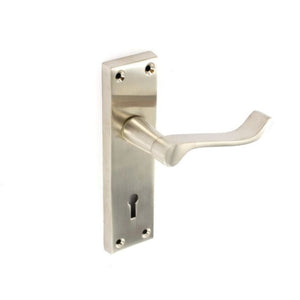 Securit Brushed Nickel Scroll Lock Handles (1 Pair) 150mm