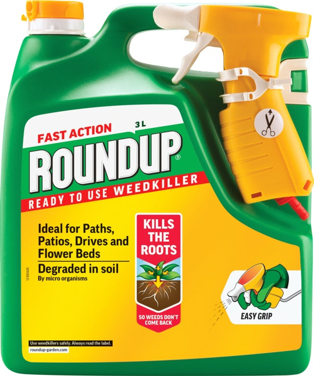 Roundup Fast Action Ready To Use Weedkiller 3L