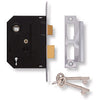 Union 2 Lever Mortice Lock Chrome Finish 2.5"