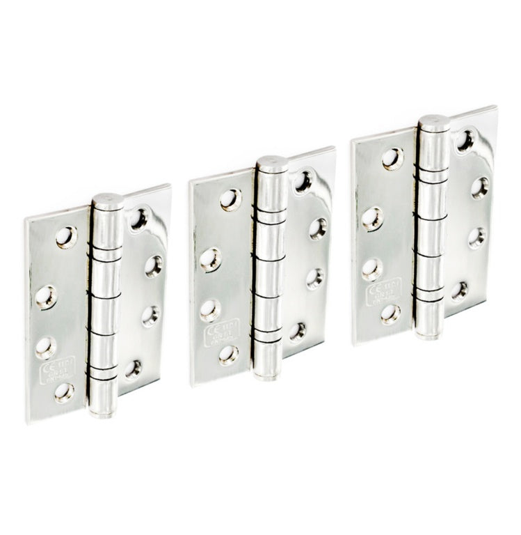 Securit Stainless Steel B.B. Hinges Polished (1 1/2 Pair) 100mm