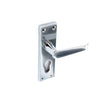 Securit Chrome Flat Euro Lock Handles 48mm C/C (Pair) 150mm