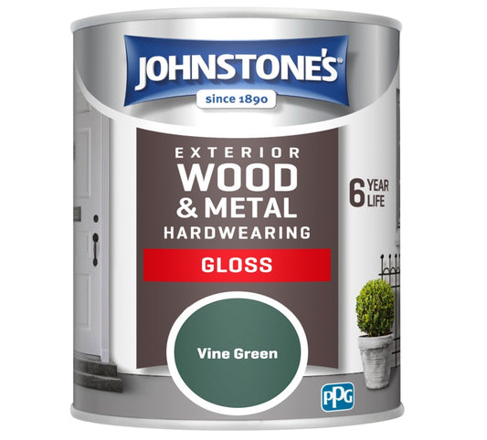 Johnstone's Exterior Hardwearing Gloss 750ml Vine Green