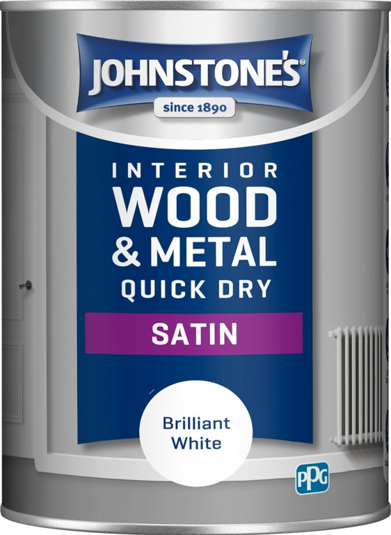 Johnstone's Quick Dry Satin Brilliant White 1.25L