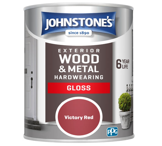 Johnstone's Exterior Hardwearing Gloss 750ml Victory Red