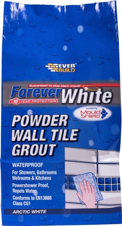 Everbuild Forever White Powder Wall Tile Grout 1.2kg Artic White