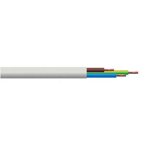 Doncaster Cable 3 Core Round Flex White 5m x 0.75mm2