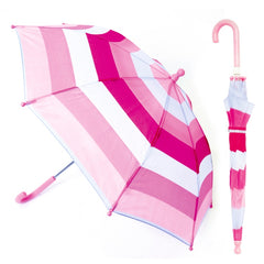 Drizzles Childs Pink Striped Umbrella Pink Only
