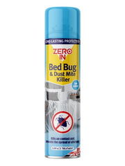Zero In Bed Bug & Dust Mite Killer 300ml Aerosol