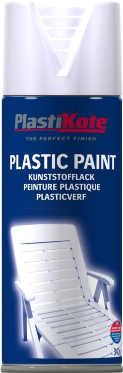 PlastiKote Plastic Spray Paint 400ml White Gloss