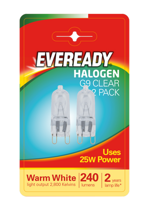 Eveready G9 Capsule Clear BL2 25W