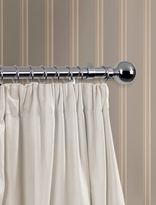 Woodside Chrome Finish Curtain Pole 120cm, 28mm diameter