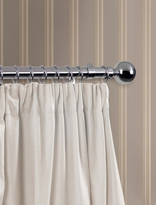 Woodside Chrome Finish Curtain Pole 180cm, 28mm diameter