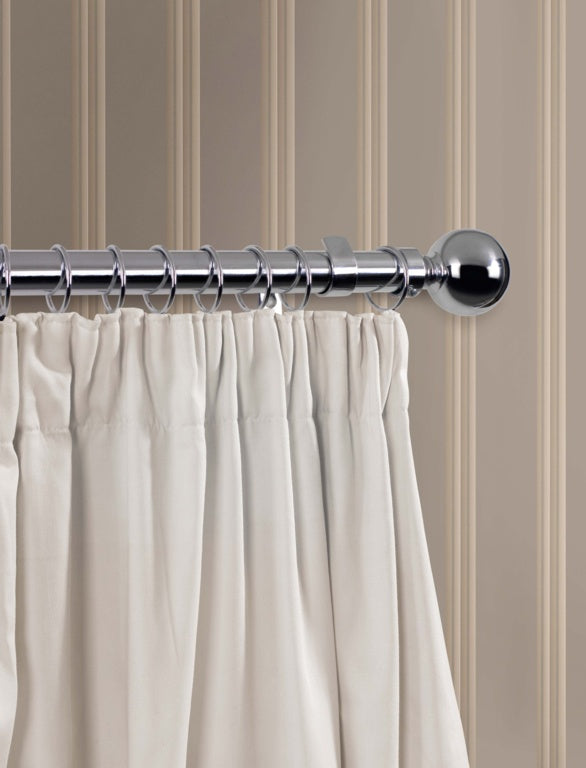 Woodside Chrome Finish Curtain Pole 300cm, 28mm diameter