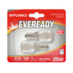 Eveready Oven Lamp 25w SES Pack 2