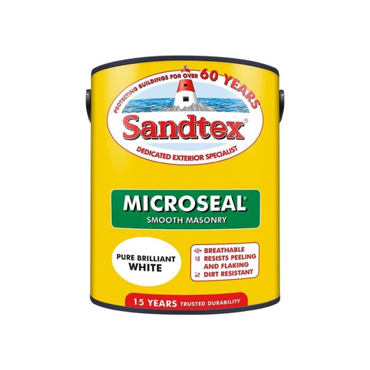 Sandtex Smooth Masonry Paint 5L Pure Brilliant White