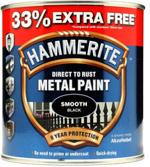 Hammerite Metal Paint Smooth 750ml + 33% Free Black