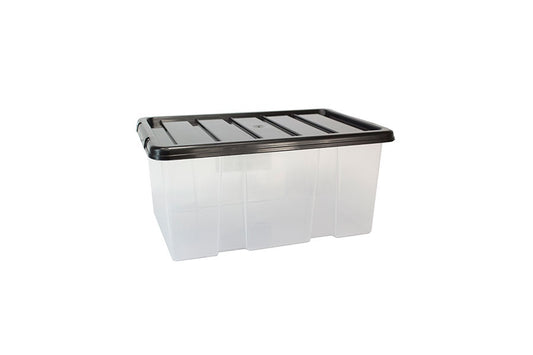 TML Storage Box & Black Lid 7L Clear