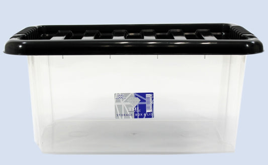 TML Storage Box & Black Lid 7L Clear