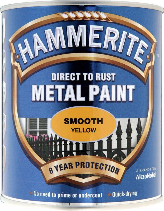 Hammerite Metal Paint Smooth 750ml Yellow