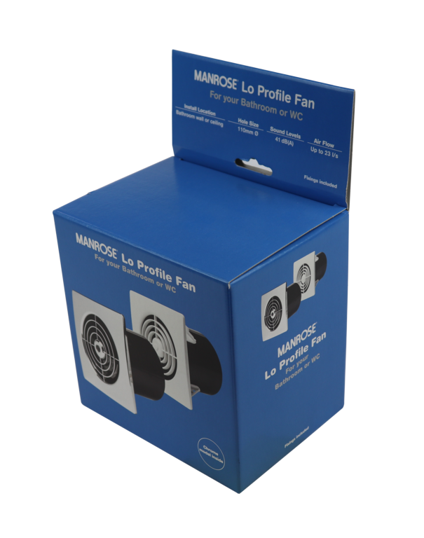 Manrose Low Profile Fan + Timer Chrome 4"/100mm