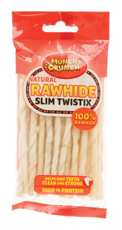 Munch & Crunch Natural Rawhide Twist Sticks 80g