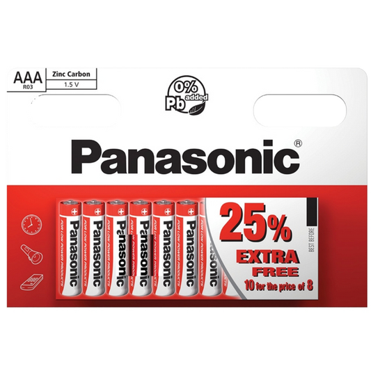 Panasonic Zinc AAA Batteries Pack 10