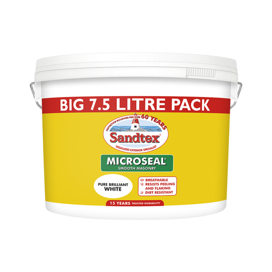 Sandtex Smooth Masonry Paint 7.5L Pure Brilliant White