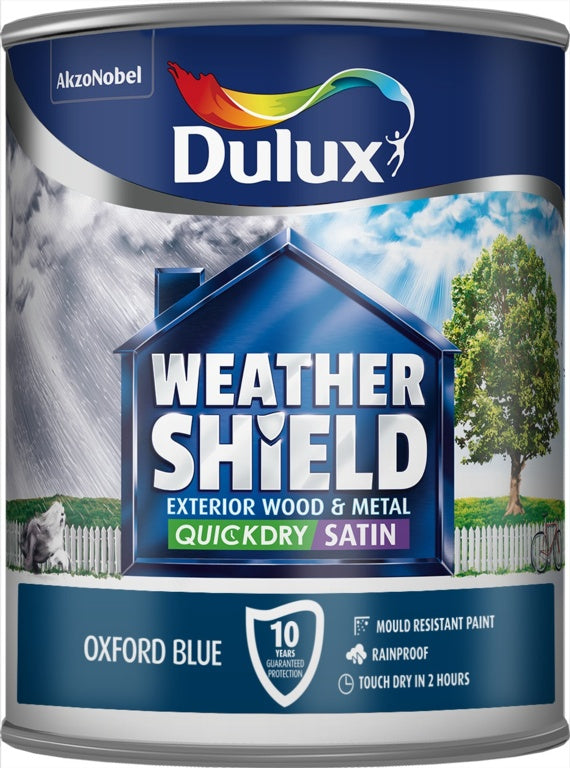 Dulux Weathershield Quick Dry Exterior Satin 750ml Oxford Blue