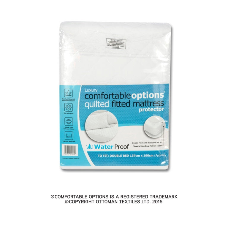 Comfortable Options Waterproof Mattress Protector Double