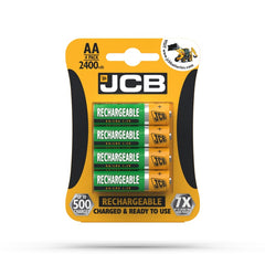 JCB AA Rechargeable Batteries 2400mah Card 4