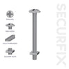 Securfix Roofing Bolts With Nuts M6 x 1"-M6 x 25mm | Pack of 100