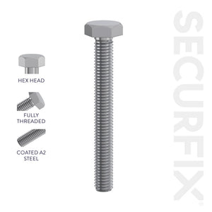 Securfix Hex Head Set Screws M10 x 2"-M10 x 50mm | Pack of 50
