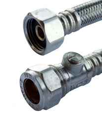 Oracstar Flexi Tap Connector 15mm x 1/2" x 50cm + Iso Valve 9.5mm