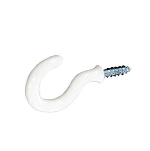 Securit White Plasic Covered Hooks Pack 3 50mm