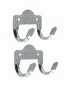 Rothley Double Metal Tool Storage Hook Zinc Plated Pack of 2 in pollybag with descriptive barcode label