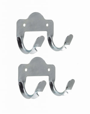 Rothley Double Metal Tool Storage Hook Zinc Plated Pack of 2 in pollybag with descriptive barcode label