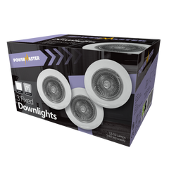 Powermaster 3 Pack Fixed GU10 Downlights White