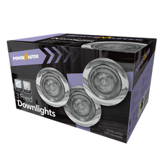 Powermaster 3 Pack Fixed GU10 Downlights White
