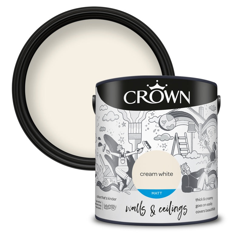 Crown Walls & Ceilings Matt 2.5L Antique Cream