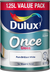 Dulux Once Gloss 1.25L Pure Brilliant White