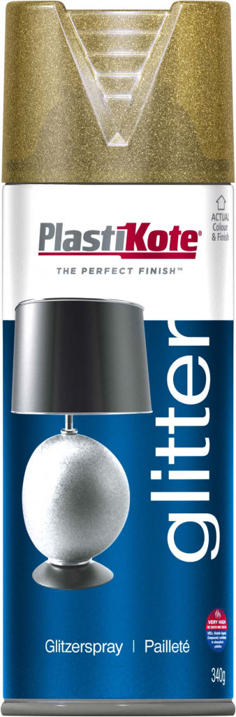 PlastiKote Glitter Paint Aerosol 400ml Gold