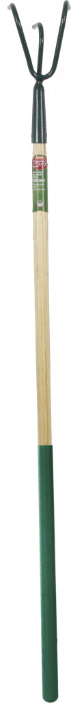 Ambassador Carbon Steel Long Handle 3 Prong Cultivator Wooden Handle Length: 138cm. Foam Handle Length: 61cm
